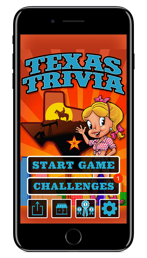 Main menu of Texas Trivia with Honey Dee